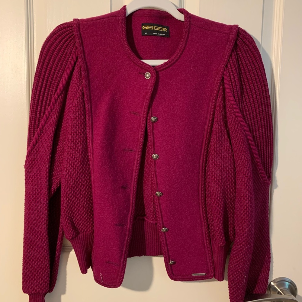Geiger Raspberry Colored Wool Jacket..Euc!! - image 1